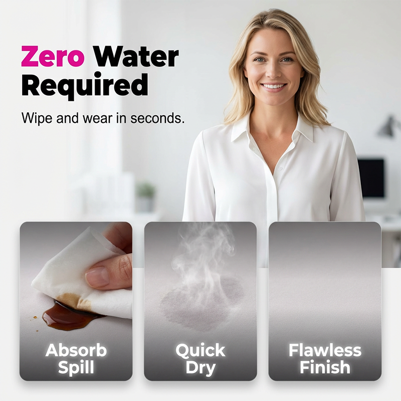 Lingettes détachantes nomades La tache ne fait pas le poids Zéro eau, zéro stress des vêtements impeccables où que vous soyez.