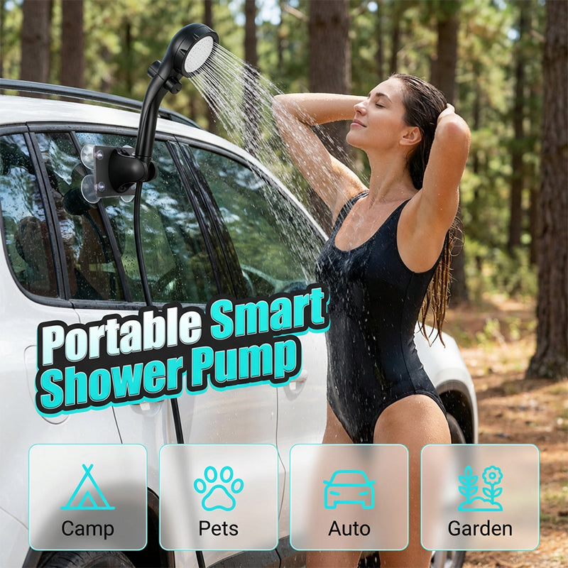 Smart Portable Shower Pump for Travel and Home