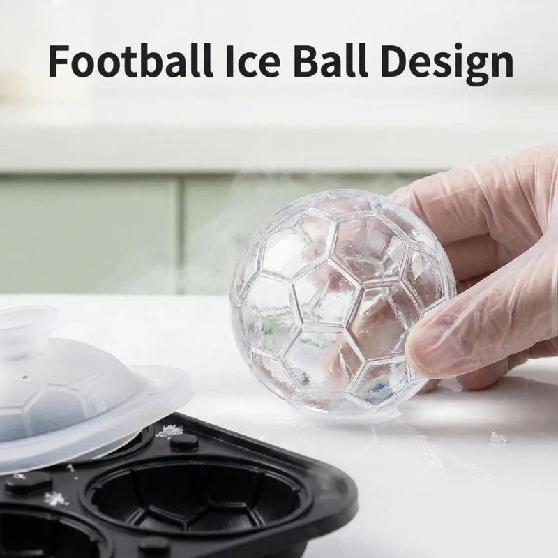 DE RDUCTION Moule Glaçons Football Silicone Boules 5,5cm, Fusion Lente, Conception Anti-Fuite, 4 Couleurs, Idéal pour Soirées Match & Cocktails