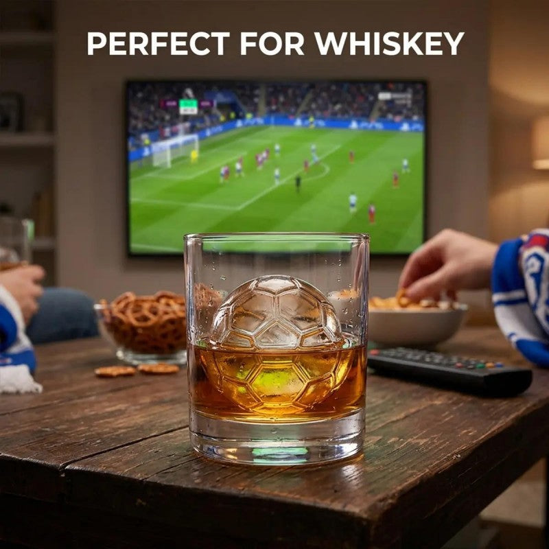 DE RDUCTION Moule Glaçons Football Silicone Boules 5,5cm, Fusion Lente, Conception Anti-Fuite, 4 Couleurs, Idéal pour Soirées Match & Cocktails