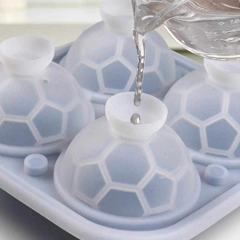 DE RDUCTION Moule Glaçons Football Silicone Boules 5,5cm, Fusion Lente, Conception Anti-Fuite, 4 Couleurs, Idéal pour Soirées Match & Cocktails