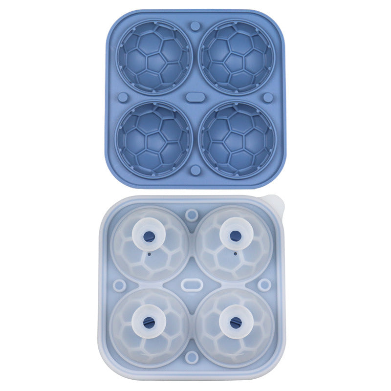 DE RDUCTION Moule Glaçons Football Silicone Boules 5,5cm, Fusion Lente, Conception Anti-Fuite, 4 Couleurs, Idéal pour Soirées Match & Cocktails