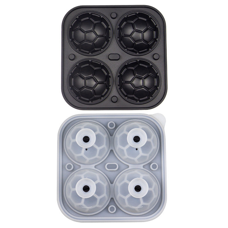 DE RDUCTION Moule Glaçons Football Silicone Boules 5,5cm, Fusion Lente, Conception Anti-Fuite, 4 Couleurs, Idéal pour Soirées Match & Cocktails