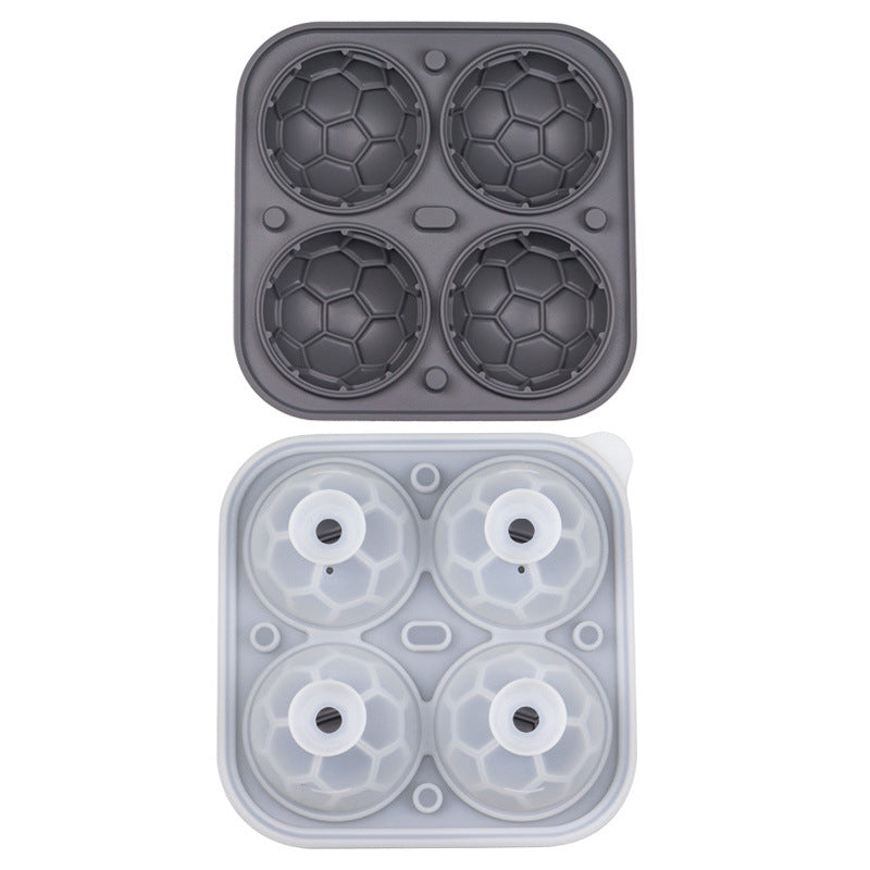 DE RDUCTION Moule Glaçons Football Silicone Boules 5,5cm, Fusion Lente, Conception Anti-Fuite, 4 Couleurs, Idéal pour Soirées Match & Cocktails