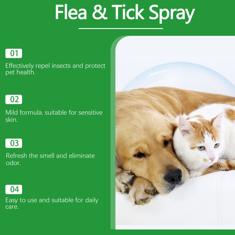 Natural Flea and Tick Spray for Dogs and Cats Protect your beloved pet from parasites