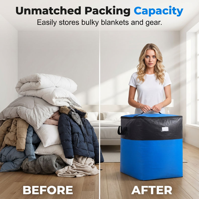 Sac de rangement et de déménagement pliable en réduction