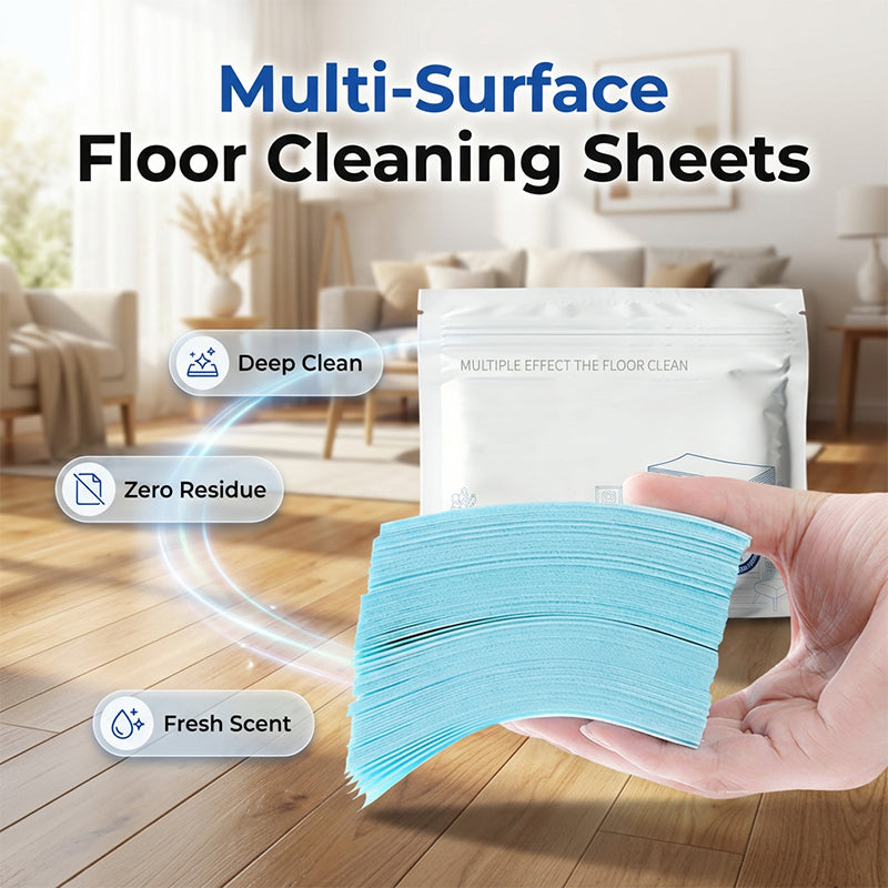 Water-soluble floor cleaning wipes