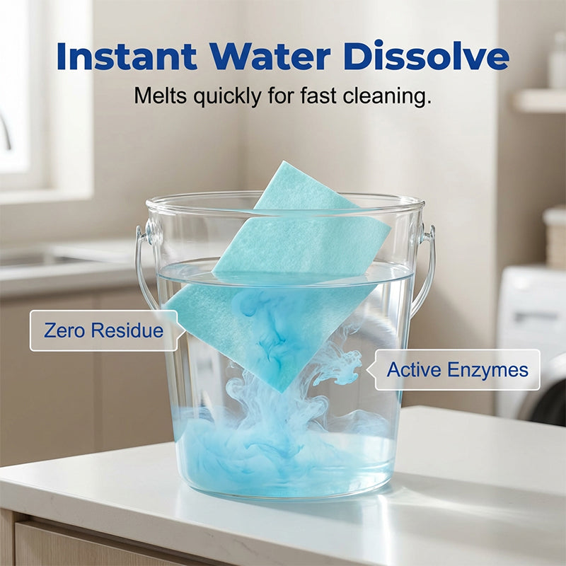 Water-soluble floor cleaning wipes