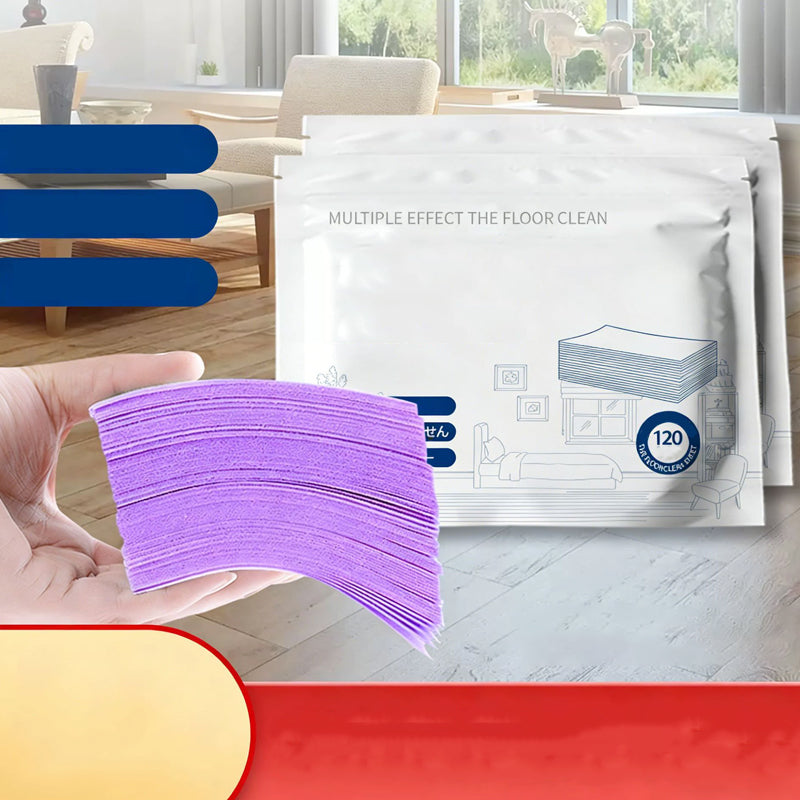 Water-soluble floor cleaning wipes