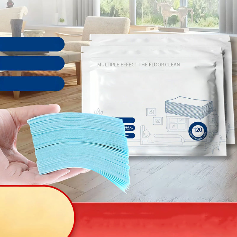 Water-soluble floor cleaning wipes