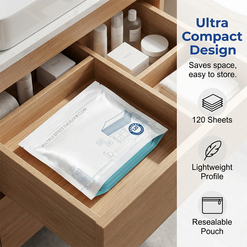Water-soluble floor cleaning wipes