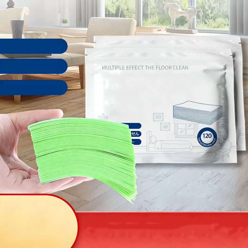 Water-soluble floor cleaning wipes