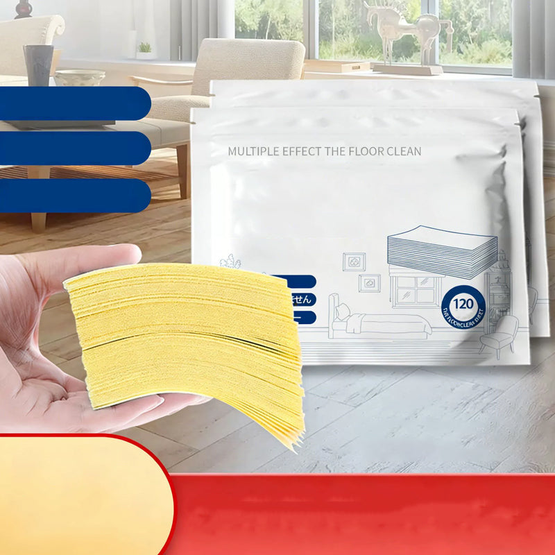 Water-soluble floor cleaning wipes