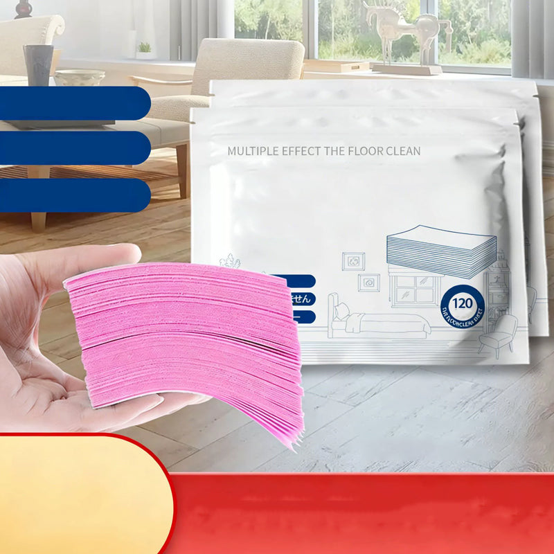 Water-soluble floor cleaning wipes