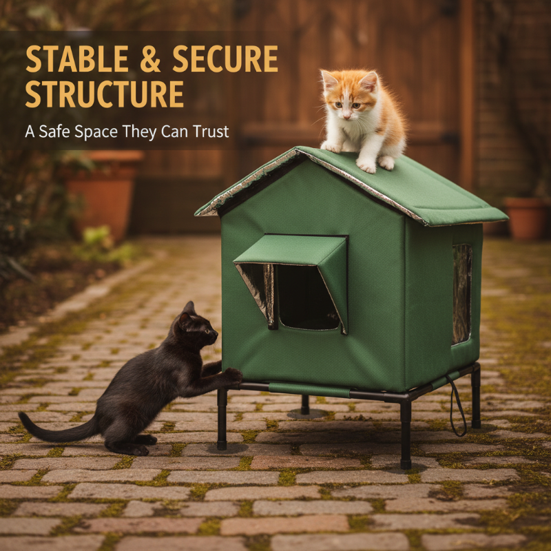 Niche d'extérieur surélevée toutes saisons en tissu Oxford et aluminium thermique imperméable et isolée pour un confort douillet