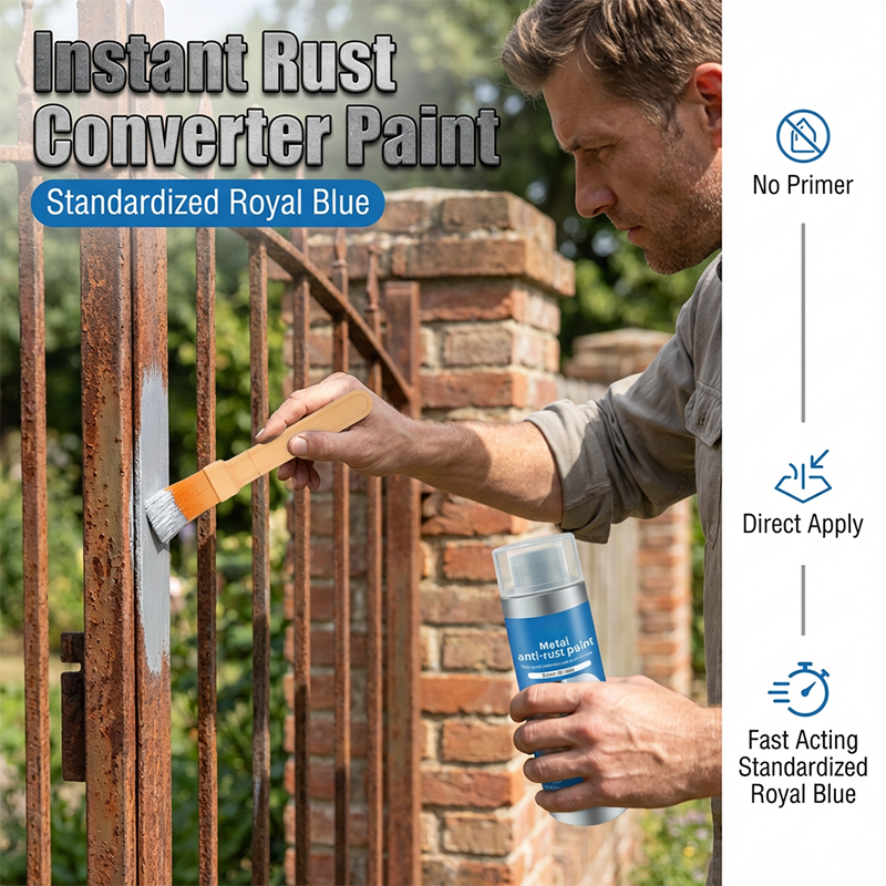 Peinture de rénovation pour métal à appliquer directement sur la rouille