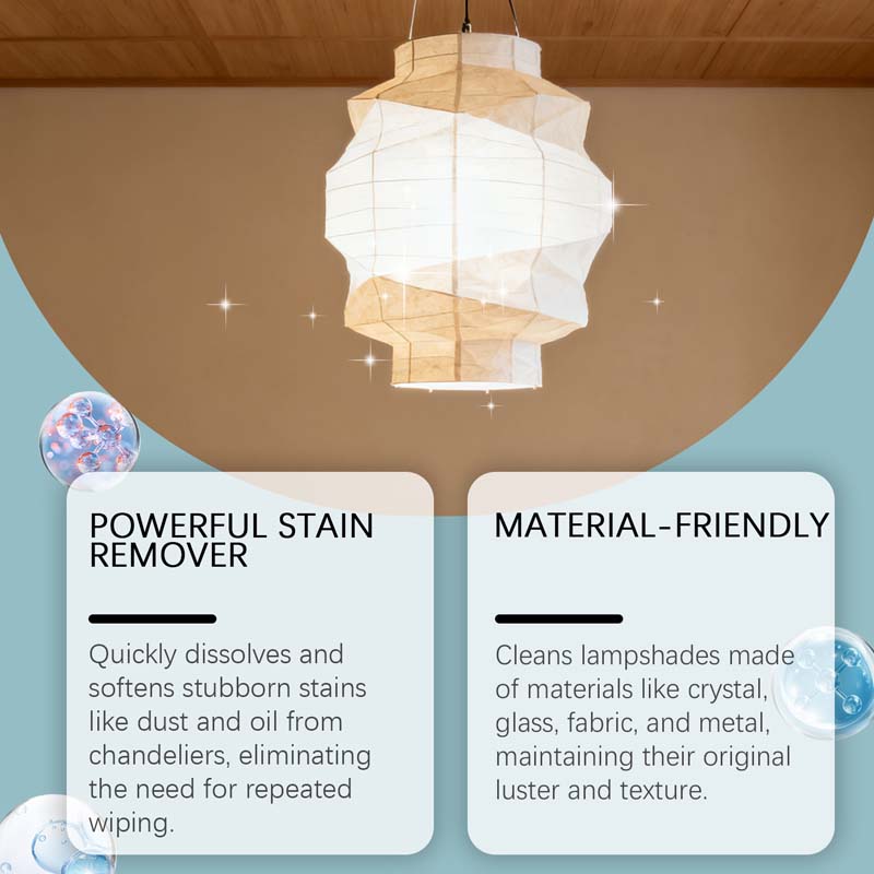 DE RDUCTION Nettoyant en spray pour luminaires | Élimine efficacement les taches Sans danger pour tous les matériaux, ne laisse aucun résidu Protège le métal de l'oxydation Convient aux lustres et aux luminaires décoratifs