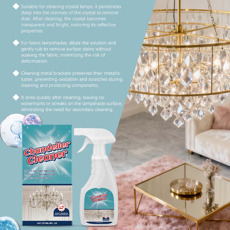 DE RDUCTION Nettoyant en spray pour luminaires | Élimine efficacement les taches Sans danger pour tous les matériaux, ne laisse aucun résidu Protège le métal de l'oxydation Convient aux lustres et aux luminaires décoratifs