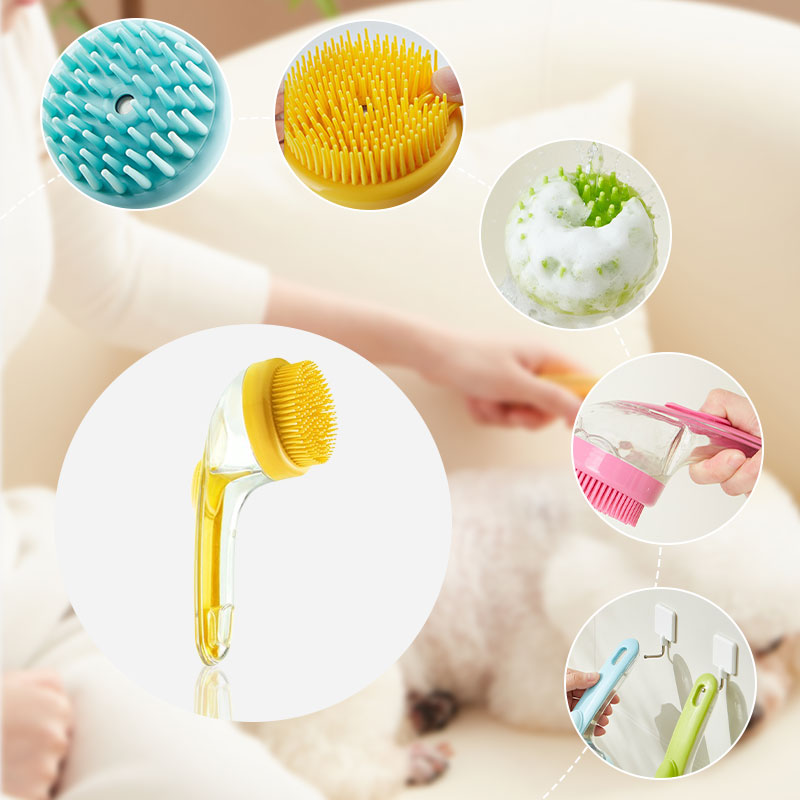 DE RDUCTION Brosse de bain pour animaux de compagnie avec long manche et distributeur de shampoing