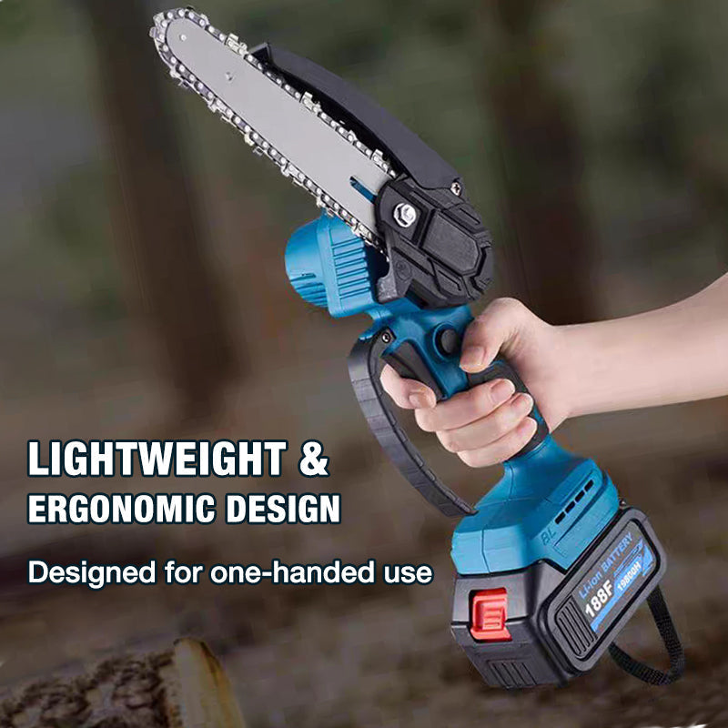 Mini cordless chainsaw 15 cm with 2 batteries