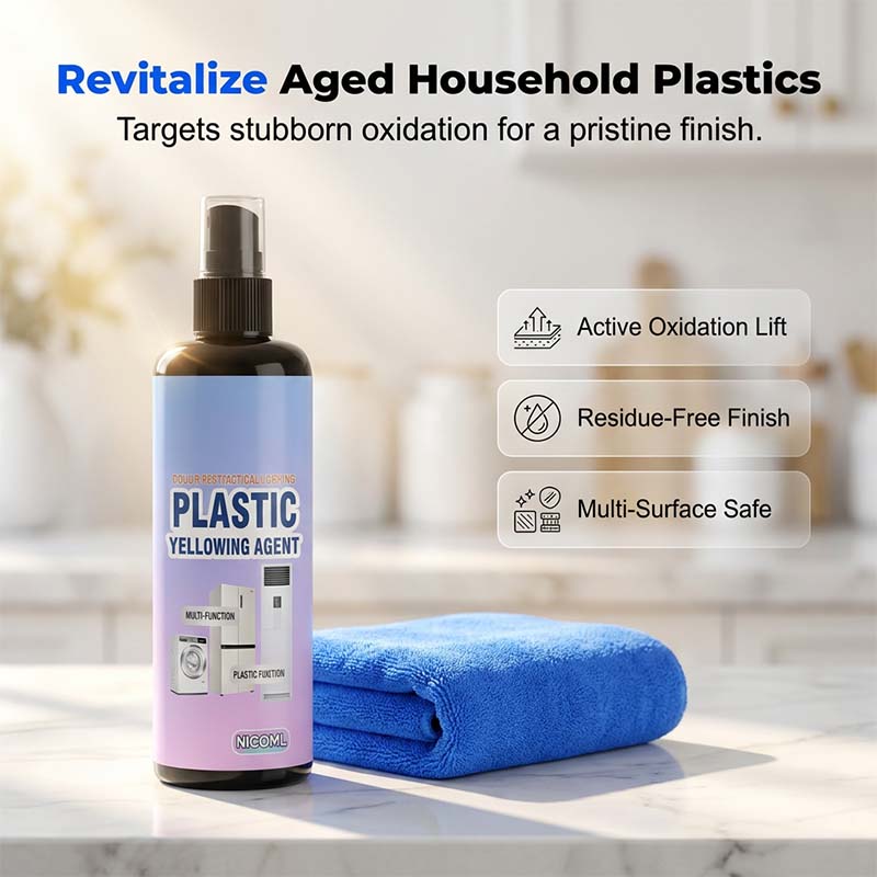 Multi-purpose spray for yellowed plastic