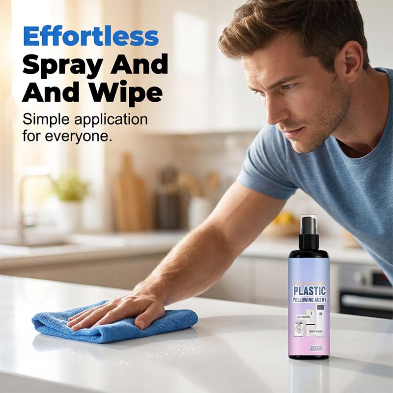 Multi-purpose spray for yellowed plastic