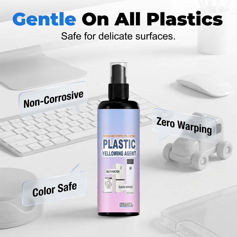 Multi-purpose spray for yellowed plastic