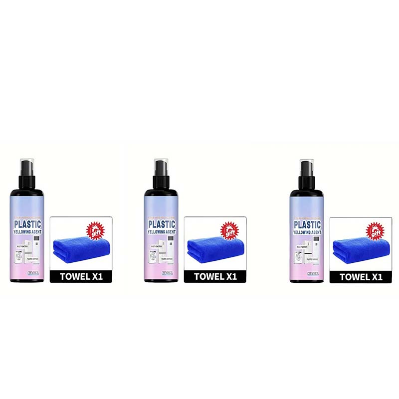 Multi-purpose spray for yellowed plastic