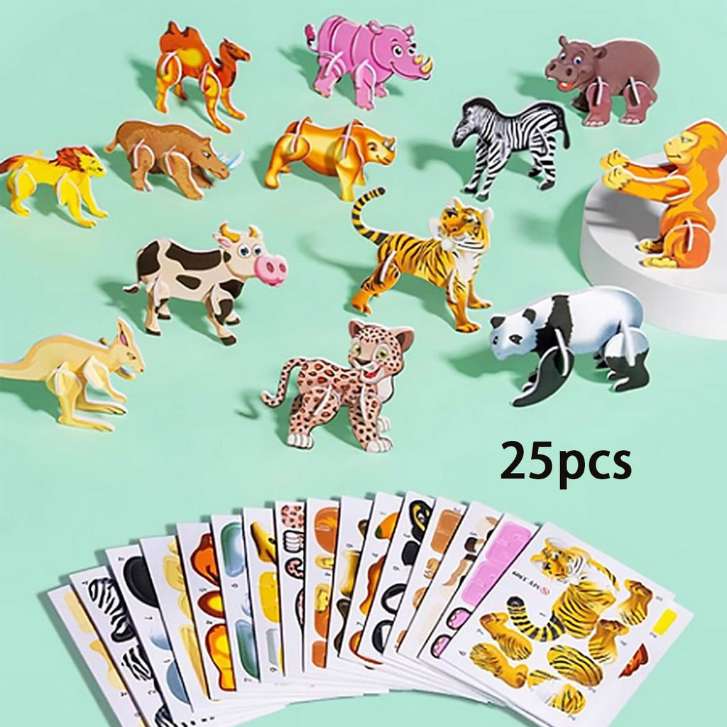 JEU DE CONSTRUCTION PUZZLE 3D ÉDUCATIF - Coffret de 50 pièces Dinosaures aux couleurs vives, développe la créativité et la pensée spatiale dès 4 ans