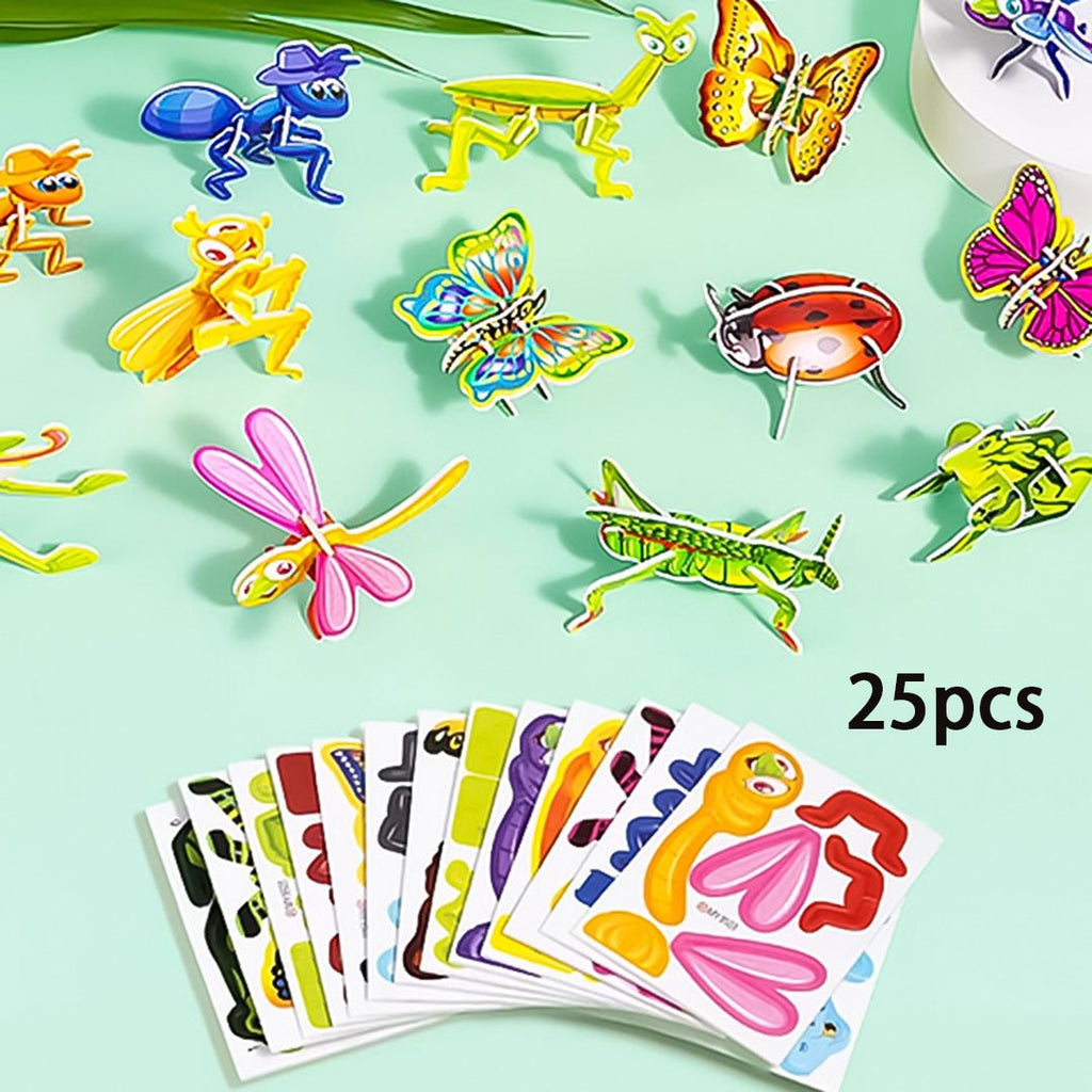 JEU DE CONSTRUCTION PUZZLE 3D ÉDUCATIF - Coffret de 50 pièces Dinosaures aux couleurs vives, développe la créativité et la pensée spatiale dès 4 ans