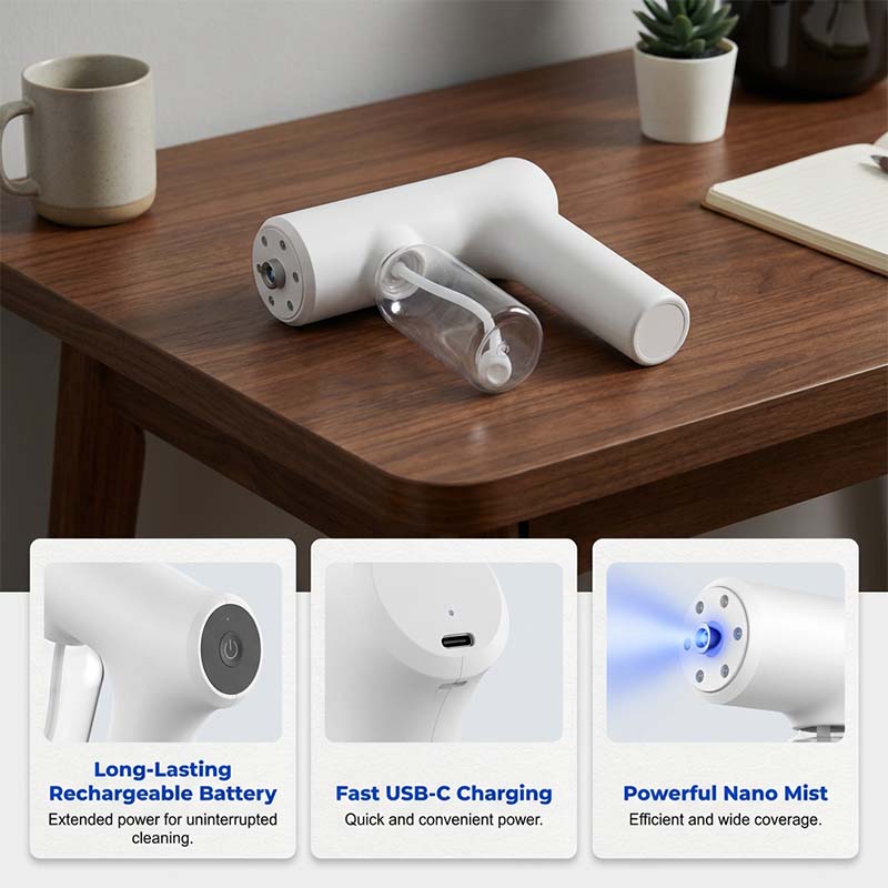 WIRELESS NANO ATOMIZER Contactless disinfection, blue light For home, office, and car