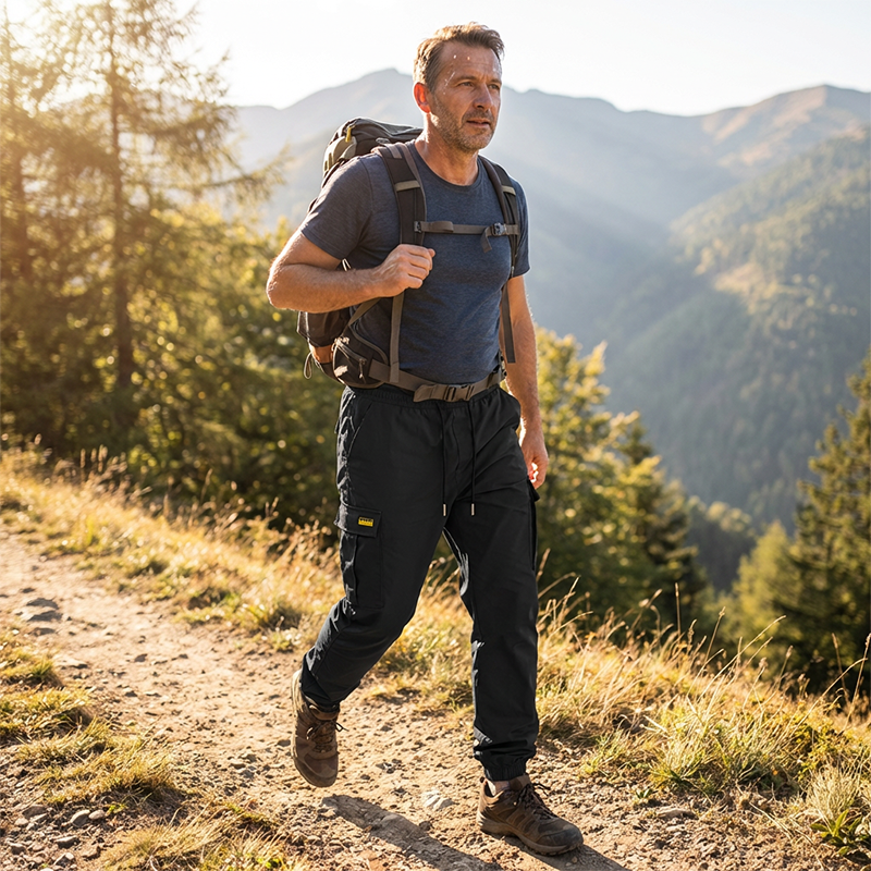 LIMITED 50% OFF Polyester Cargo Jogger Pants, Adjustable Waist, Pockets