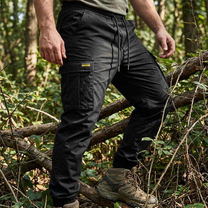 LIMITED 50% OFF Polyester Cargo Jogger Pants, Adjustable Waist, Pockets
