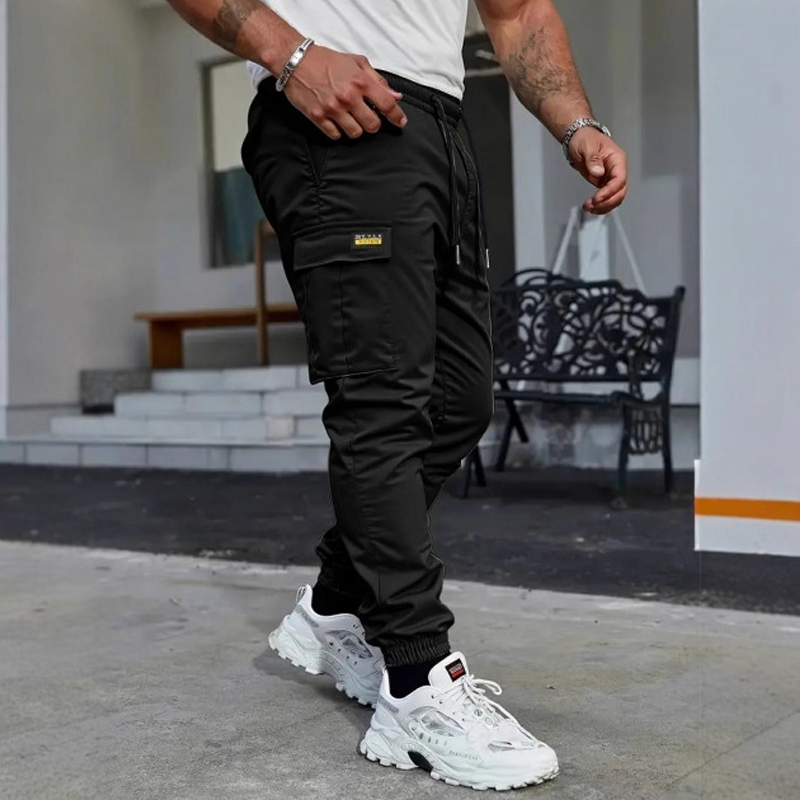 LIMITED 50% OFF Polyester Cargo Jogger Pants, Adjustable Waist, Pockets