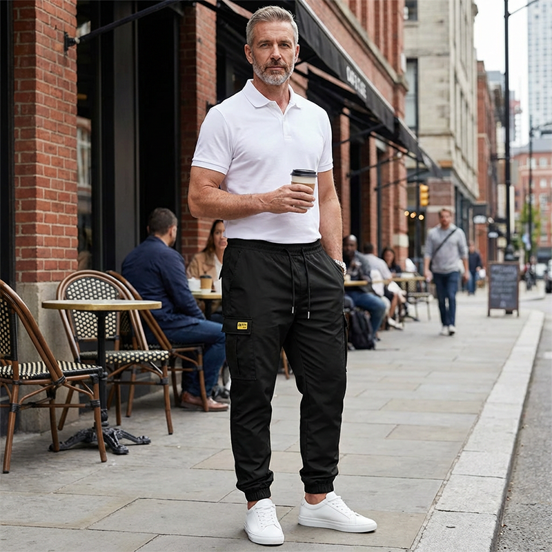 LIMITED 50% OFF Polyester Cargo Jogger Pants, Adjustable Waist, Pockets