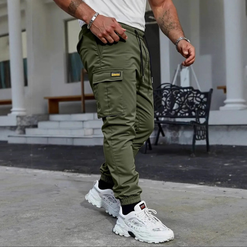 LIMITED 50% OFF Polyester Cargo Jogger Pants, Adjustable Waist, Pockets