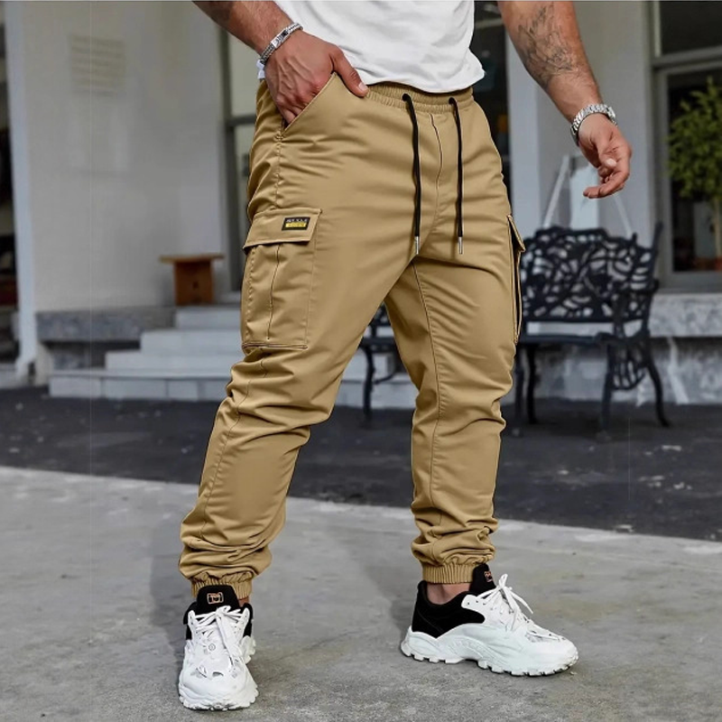 LIMITED 50% OFF Polyester Cargo Jogger Pants, Adjustable Waist, Pockets