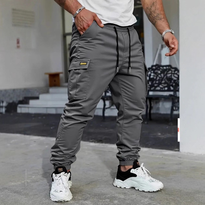 LIMITED 50% OFF Polyester Cargo Jogger Pants, Adjustable Waist, Pockets