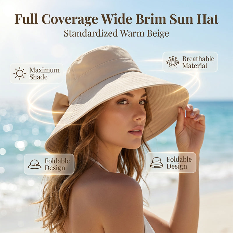 LIMITE 50% DE RÉDUCTION Chapeau de Soleil Femme à Bords Extra Larges, Couverture 360°, Flexible