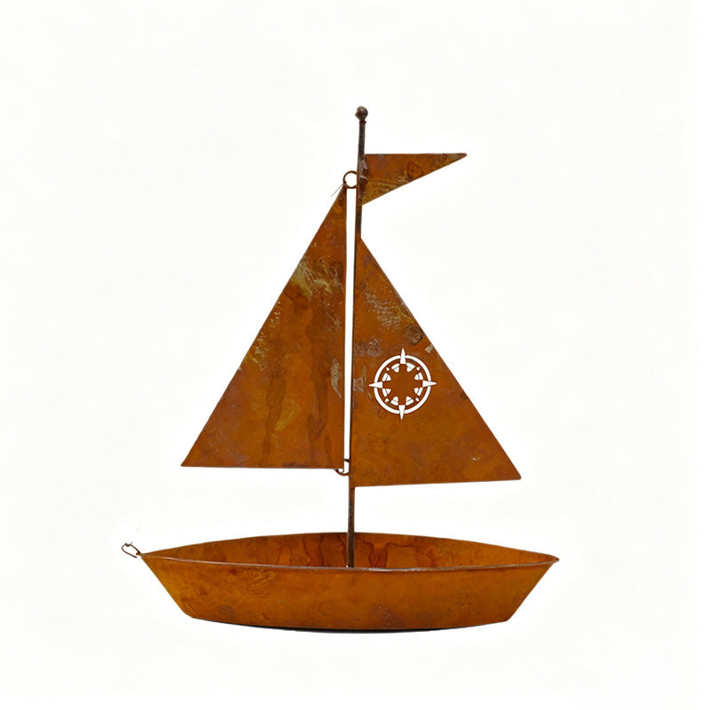 Jardinière en métal voilier rustique