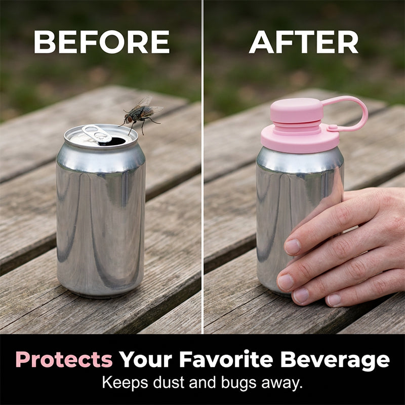 Égayez votre printemps avec un couvercle de canette en silicone avec paille, anti-déversement pour les canettes de boisson standard