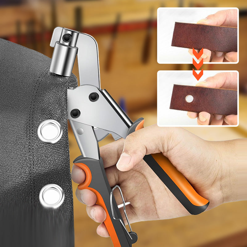 Grommet Pliers for Tarpaulins, 4 Kits (20,500 Grommets Included), 220 mm, Punch Diameter 16/10.5 mm, 0.6 kg