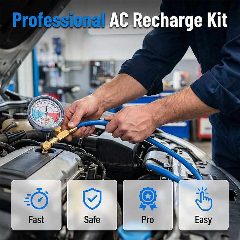 R134a Air Conditioning Refrigerant Charging Hose with Gauge