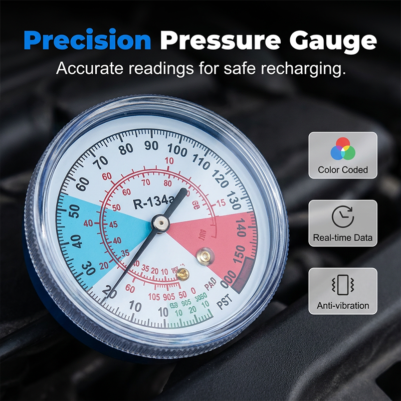 R134a Air Conditioning Refrigerant Charging Hose with Gauge