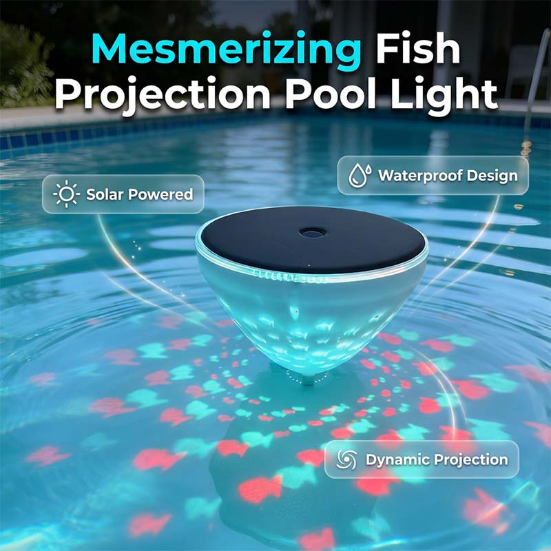 Floating Solar Pool Light with Fish Projection