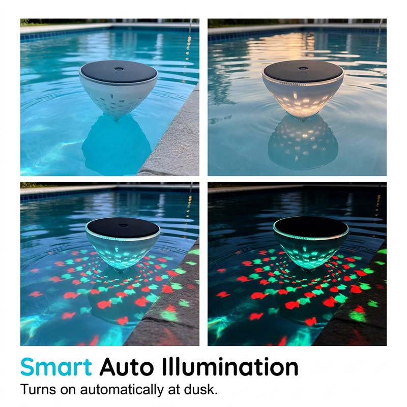 Floating Solar Pool Light with Fish Projection