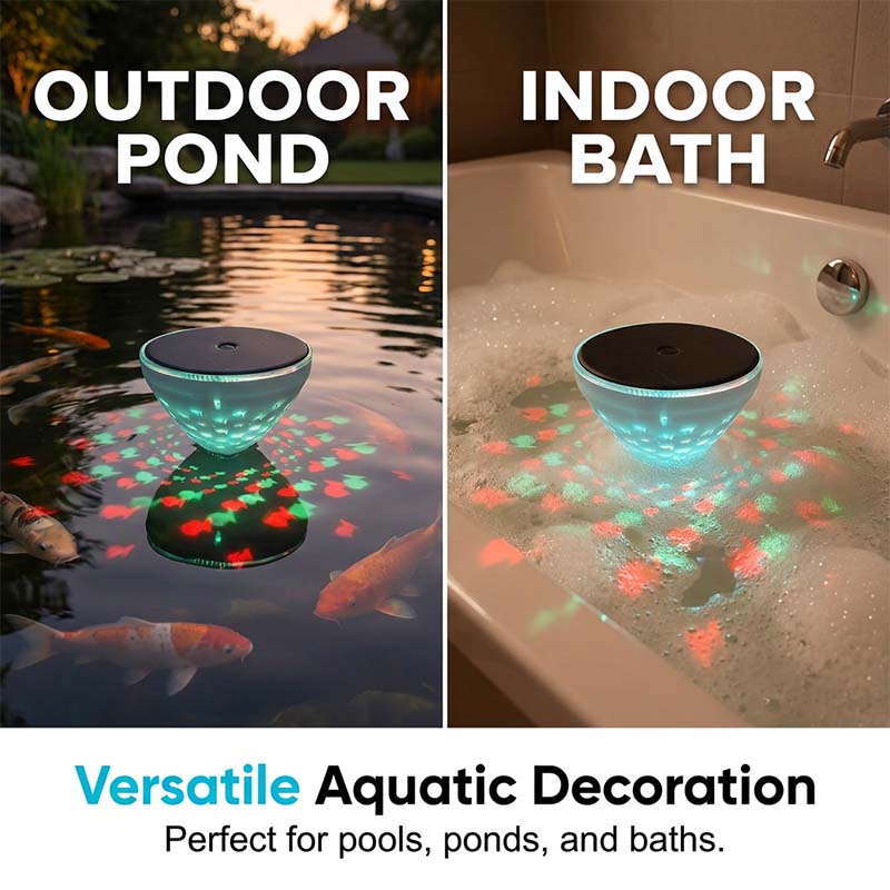 Floating Solar Pool Light with Fish Projection