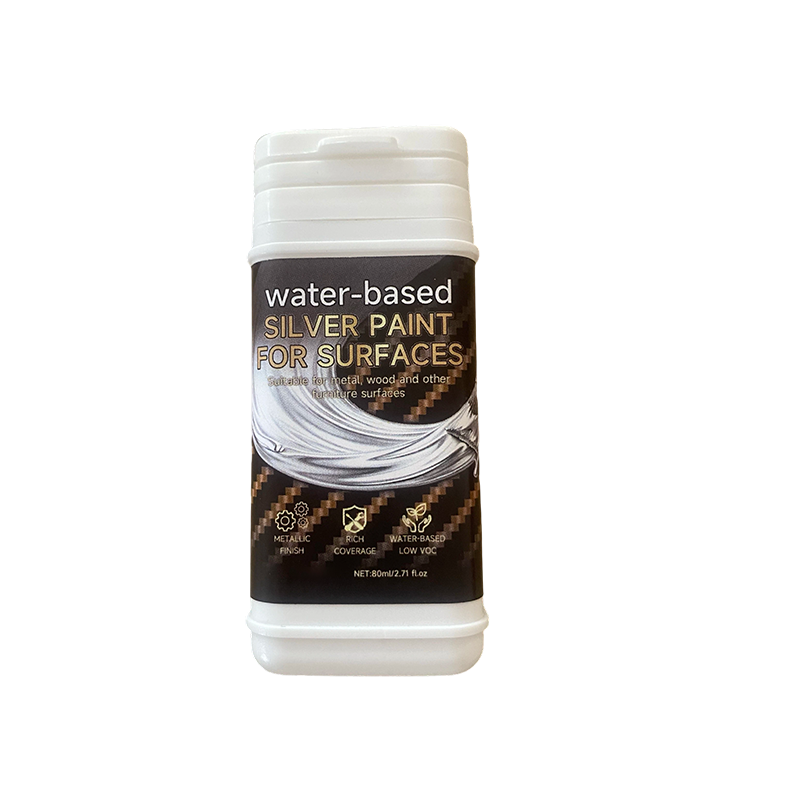 Peinture argentée à base d'eau pour métal et bois