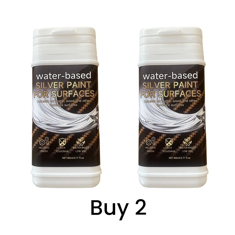 Peinture argentée à base d'eau pour métal et bois