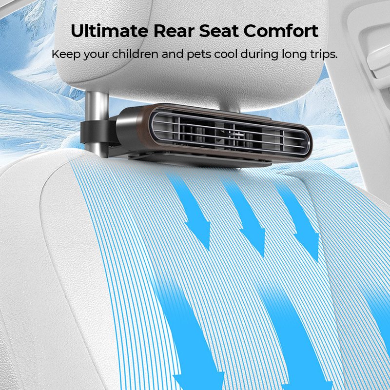 ÉCONOMISEZ 49 % Ventilateur de siège auto BreezGo | Ventilateur rechargeable à 3 vitesses avec clip de fixation et batterie de 3000 mAh | Recharge USB-C pour voitures, voiturettes de golf et camping-cars